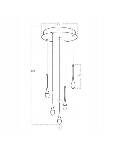 Lampa sufitowa DALMA LED w kolorze złotym, 5-punktowa, 3000K – elegancka ozdoba do salonu i jadalni