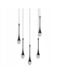 Lampa wisząca DALMA BLACK z 5 źródłami światła LED idealna do biura, jadalni i korytarzy 2