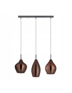 Lampa wisząca Amber Milano 3 w kolorze miedzi - nowoczesne oświetlenie do jadalni i salonu, regulowana wysokość