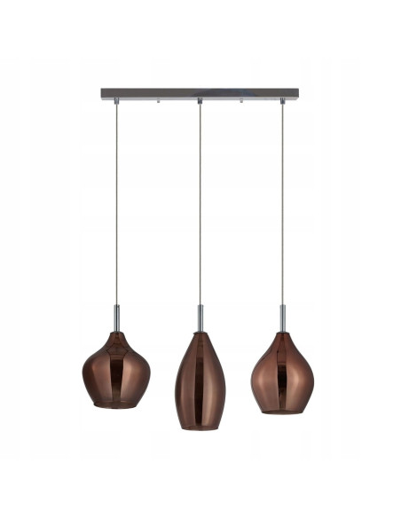 Lampa wisząca Amber Milano 3 w kolorze miedzi - nowoczesne oświetlenie do jadalni i salonu, regulowana wysokość