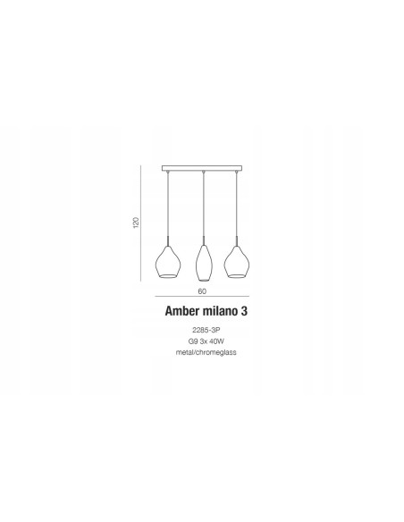 Lampa wisząca Amber Milano 3 w kolorze miedzi - nowoczesne oświetlenie do jadalni i salonu, regulowana wysokość