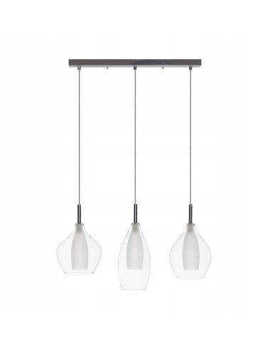 Lampa wisząca Amber Milano 3 - nowoczesne oświetlenie z metalowymi detalami, idealna do eleganckich wnętrz.