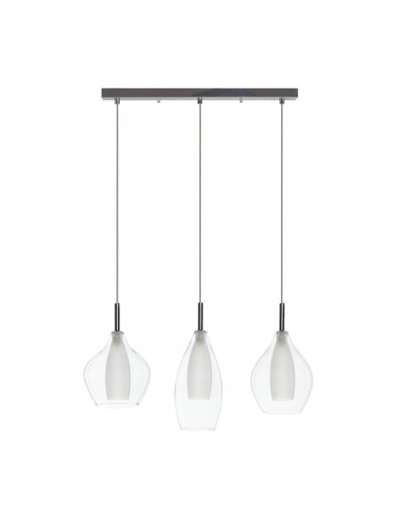 Lampa wisząca Amber Milano 3 - nowoczesne oświetlenie z metalowymi detalami, idealna do eleganckich wnętrz.