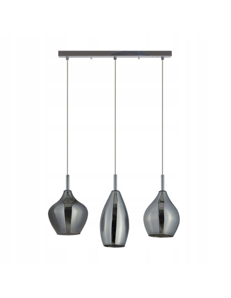 Lampa wisząca Amber Milano 3 w kolorze szarym - nowoczesna oprawa oświetleniowa do kuchni i jadalni