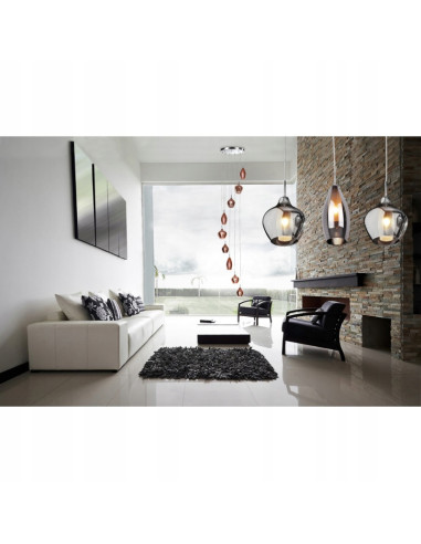 Lampa sufitowa Amber Milano 1 - miedziana oprawa z zaokrąglonym kloszem do nowoczesnych wnętrz