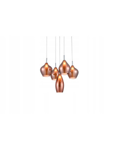 Lampa wisząca Amber Milano w miedzianym szkle, 5-punktowa, nowoczesny design do stylowych wnętrz 2