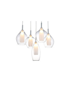 Lampa wisząca Amber Milano 5 - Nowoczesne oświetlenie kuchenne, bezbarwne, 5 punktów świetlnych, stylowy design 2