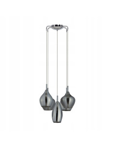 Lampa sufitowa Amber Milano 5, nowoczesna z przydymionym kloszem i chromowanym wykończeniem, 5-punktowa, elegancka.