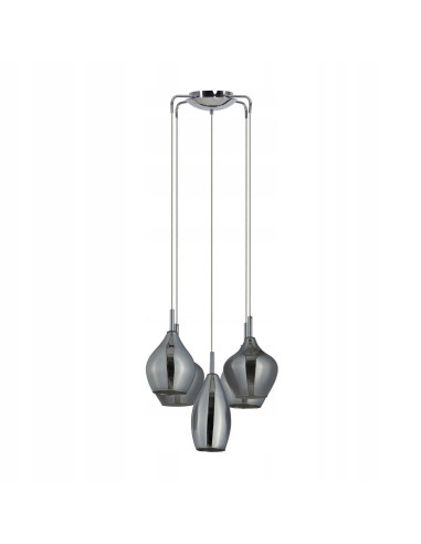 Lampa sufitowa Amber Milano 5, nowoczesna z przydymionym kloszem i chromowanym wykończeniem, 5-punktowa, elegancka.