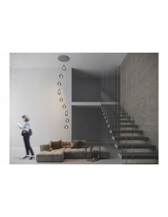 Lampa wisząca Amber Milano 9 - Nowoczesna lampa szklana z 9 źródłami światła do salonu i jadalni 2