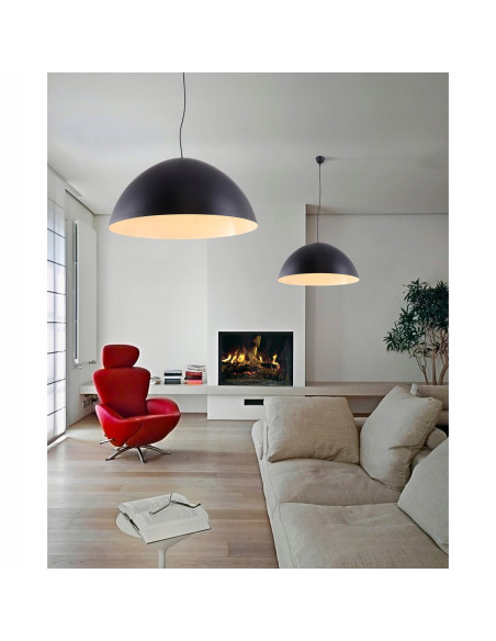 Lampa wisząca MAGMA E27 - elegancki, czarny klosz 90 cm, idealna do nowoczesnych i klasycznych wnętrz.