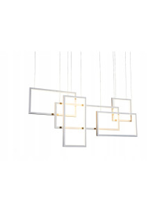 Lampa wisząca QUADRATUS LED, nowoczesna biała, regulowana wysokość, 1300 lumenów, idealna do biura i salonu 2
