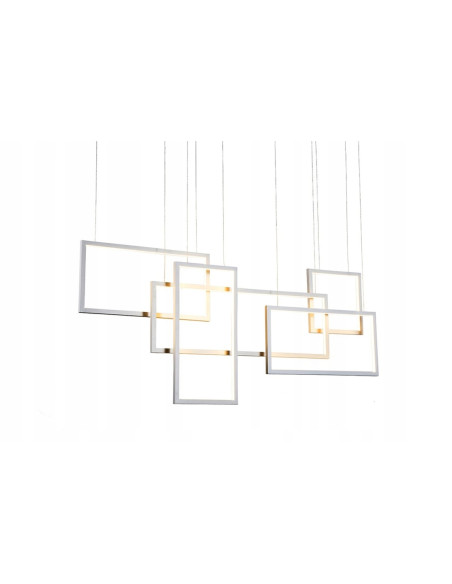 Lampa wisząca QUADRATUS LED, nowoczesna biała, regulowana wysokość, 1300 lumenów, idealna do biura i salonu