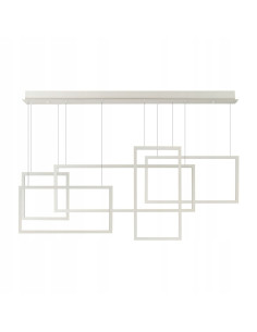 Lampa wisząca QUADRATUS LED, nowoczesna biała, regulowana wysokość, 1300 lumenów, idealna do biura i salonu