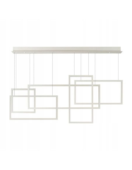 Lampa wisząca QUADRATUS LED, nowoczesna biała, regulowana wysokość, 1300 lumenów, idealna do biura i salonu