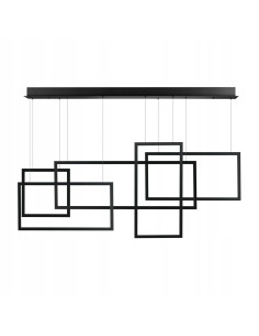 Lampa wisząca QUADRATUS LED 160 cm - nowoczesny czarny design do jadalni i wnętrz z funkcjonalnym oświetleniem