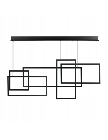 Lampa wisząca QUADRATUS LED 160 cm - nowoczesny czarny design do jadalni i wnętrz z funkcjonalnym oświetleniem