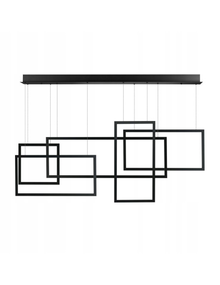 Lampa wisząca QUADRATUS LED 160 cm - nowoczesny czarny design do jadalni i wnętrz z funkcjonalnym oświetleniem
