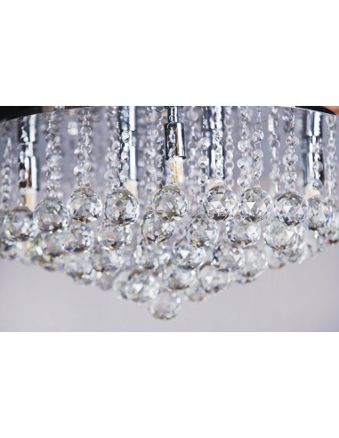 Plafon BOLLA 38 cm - eleganckie kryształowe oświetlenie do salonu i biura w nowoczesnym stylu klasycznym