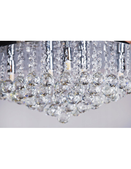 Plafon BOLLA 38 cm - eleganckie kryształowe oświetlenie do salonu i biura w nowoczesnym stylu klasycznym