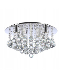 Lampa sufitowa BOLLA 48 z kryształkami, chromowana, 8-punktowa, nowoczesny design do salonu i jadalni