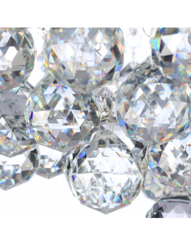 Lampa sufitowa BOLLA 48 z kryształkami, chromowana, 8-punktowa, nowoczesny design do salonu i jadalni