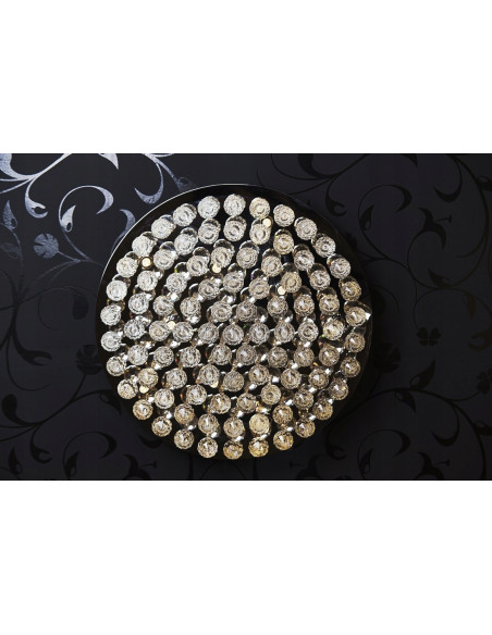 Lampa sufitowa BOLLA 48 z kryształkami, chromowana, 8-punktowa, nowoczesny design do salonu i jadalni