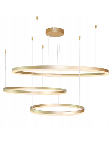 Lampa sufitowa HALO PENDANT w złotym kolorze, regulowana, 3 źródła LED - idealna do jadalni i salonu