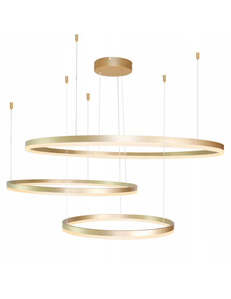 Lampa sufitowa HALO PENDANT w złotym kolorze, regulowana, 3 źródła LED - idealna do jadalni i salonu
