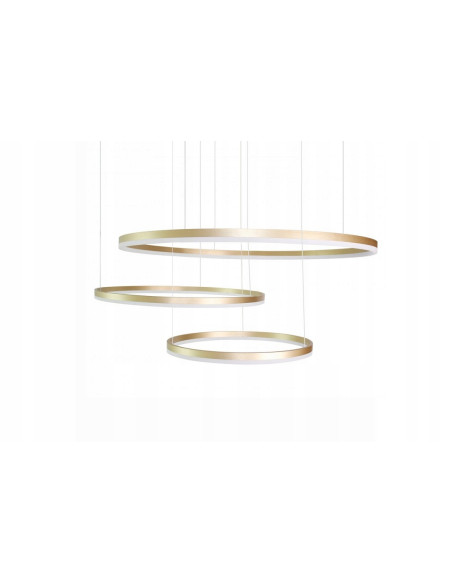 Lampa sufitowa HALO PENDANT w złotym kolorze, regulowana, 3 źródła LED - idealna do jadalni i salonu
