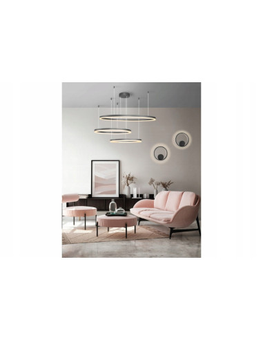 Lampa sufitowa HALO PENDANT w złotym kolorze, regulowana, 3 źródła LED - idealna do jadalni i salonu