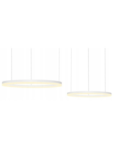 Lampa wisząca HALO LED - nowoczesne białe oświetlenie z regulacją do jadalni, kuchni i salonu 80/60 cm