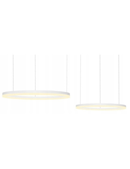 Lampa wisząca HALO LED - nowoczesne białe oświetlenie z regulacją do jadalni, kuchni i salonu 80/60 cm