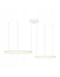 Lampa wisząca HALO LED - nowoczesne białe oświetlenie z regulacją do jadalni, kuchni i salonu 80/60 cm