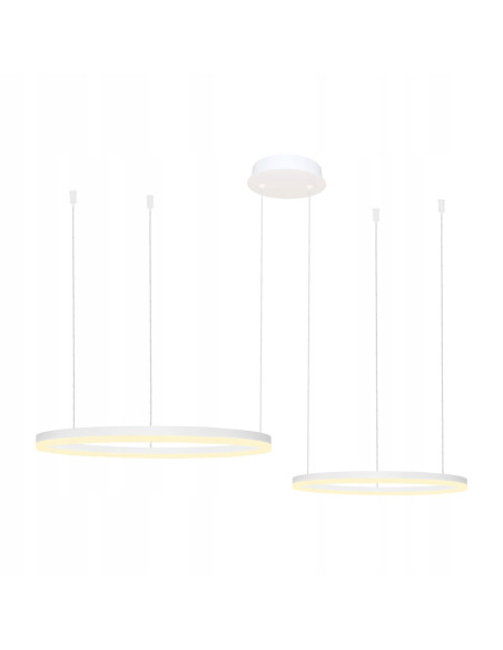 Lampa wisząca HALO LED - nowoczesne białe oświetlenie z regulacją do jadalni, kuchni i salonu 80/60 cm