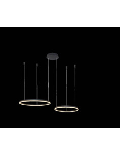 Lampa wisząca HALO PENDANT 80+60 CCT czarna - nowoczesne oświetlenie LED do salonu, jadalni i biura 2