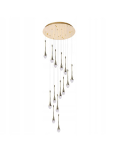 Lampa wisząca DALMA LED w kształcie sopla z złotymi akcentami, nowoczesna dekoracja do biura i wnętrz 400 cm.