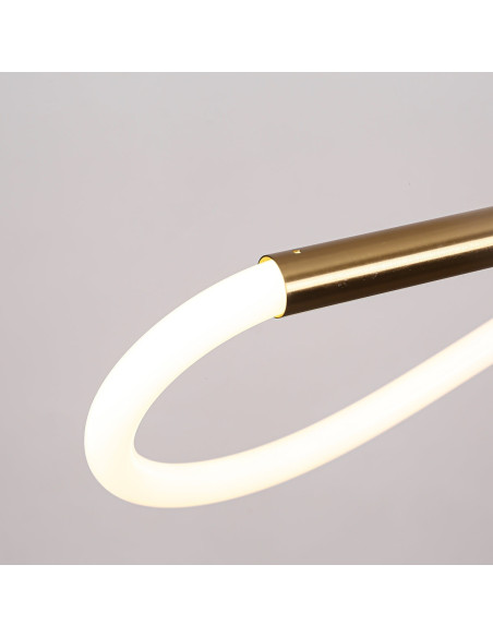 Lampa wisząca LED Meleca S w złotej kolorze, nowoczesny design, regulowane światło, idealna do jadalni i salonu.