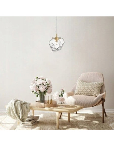 Lampa sufitowa ROCK - nowoczesny klosz stylizowany na kamień, regulowana wysokość, idealna do kuchni i jadalni.