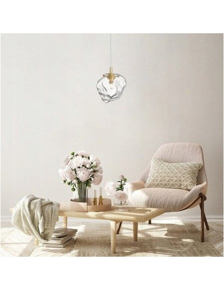 Lampa sufitowa ROCK - nowoczesny klosz stylizowany na kamień, regulowana wysokość, idealna do kuchni i jadalni.