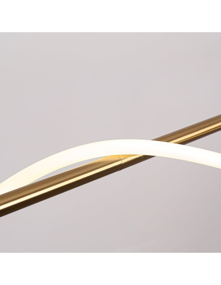 Lampa wisząca LED Meleca S w złotej kolorze, nowoczesny design, regulowane światło, idealna do jadalni i salonu.