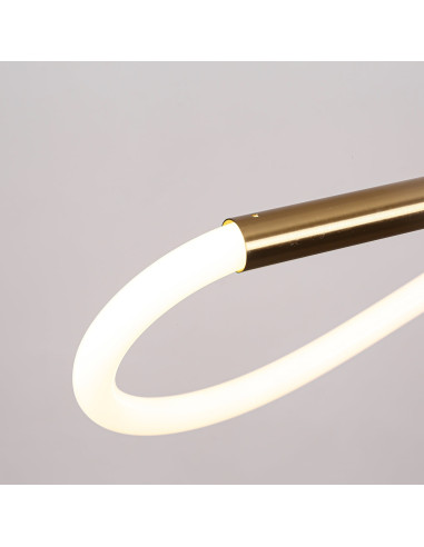 Lampa wisząca LED Meleca S w złotej kolorze, nowoczesny design, regulowane światło, idealna do jadalni i salonu.