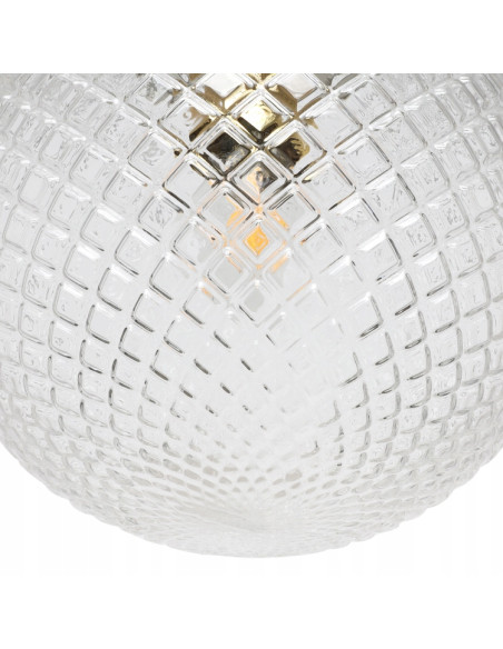 Lampa wisząca CANNES w stylu glamour z złotym wykończeniem i przezroczystym kloszem - elegancja dla każdego wnętrza.