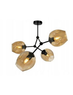 Lampa sufitowa pająk w kolorze bursztynowym i czarnym, elegancki design do sypialni, salonu i biura 2