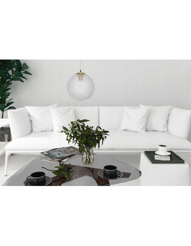 Lampa wisząca CANNES w stylu glamour z złotym wykończeniem i przezroczystym kloszem - elegancja dla każdego wnętrza.