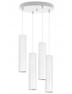 Nowoczesna lampa sufitowa TUBA 4-punktowa 20W, regulowana, metalowa, biała – oświetlenie biurowe i dekoracyjne 2