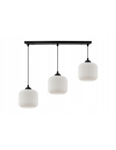 Lampa wisząca RIFFLE 3-punktowa glamour, regulowana, elegancka do salonu i jadalni, biała/czarna 2