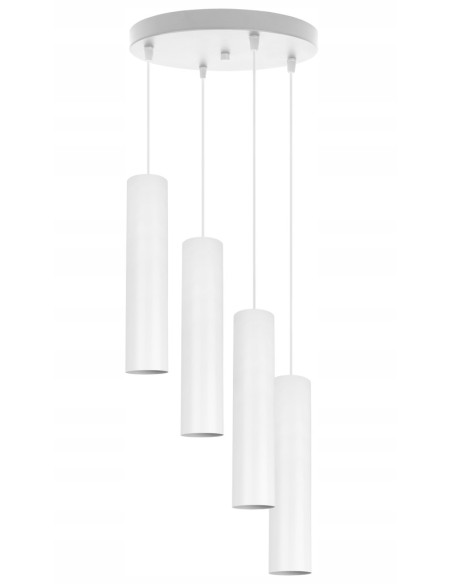 Nowoczesna lampa sufitowa TUBA 4-punktowa 20W, regulowana, metalowa, biała – oświetlenie biurowe i dekoracyjne