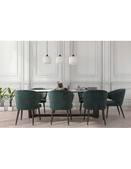 Lampa wisząca RIFFLE 3-punktowa glamour, regulowana, elegancka do salonu i jadalni, biała/czarna