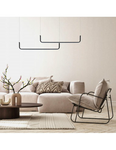 Nowoczesna Lampa Wisząca MALAWI LED z Regulowaną Barwą Światła - Czarna, Idealna do Salonu, Sypialni, Kuchni